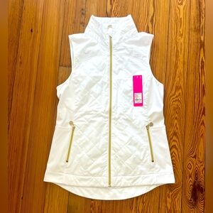 Lilly Pulitzer Beverly Vest Luxletic Resort White Gold Hardware Small